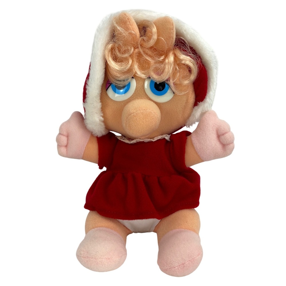 Vtg Simon‎ Marketing Miss Piggy Plush Doll Christmas Outfit Muppet Babies